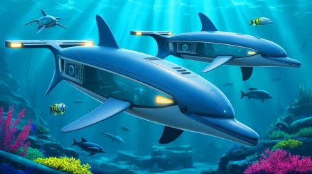 Illustration of the Royal Navy's Lura underwater surveillance system utilizing AI and biomimetic drones (AI-generated, unrealistic). Credit: Ideogram.