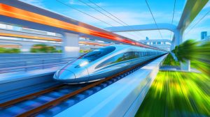 Illustration of the CR450 high-speed train reaching 280 mph, showcasing China's rail technology advancements (AI-generated, unrealistic). Credit: Ideogram.