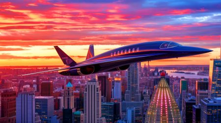 Illustration of the resurgence of supersonic travel and aviation innovation in the United States (AI-generated, unrealistic). Credit: Ideogram.