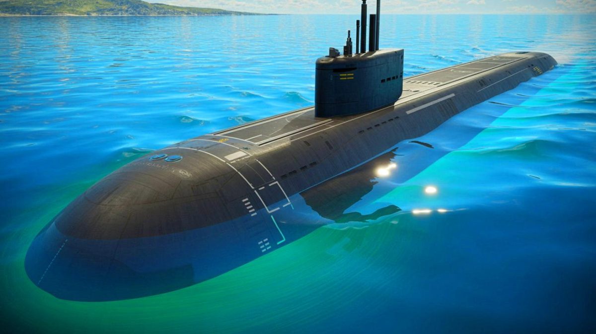 An Invisible Force Strikes: U.S. Stealth Technology Leaves Russian Naval Defenses Powerless Illustration of a diesel-electric submarine operating stealthily in coastal waters.