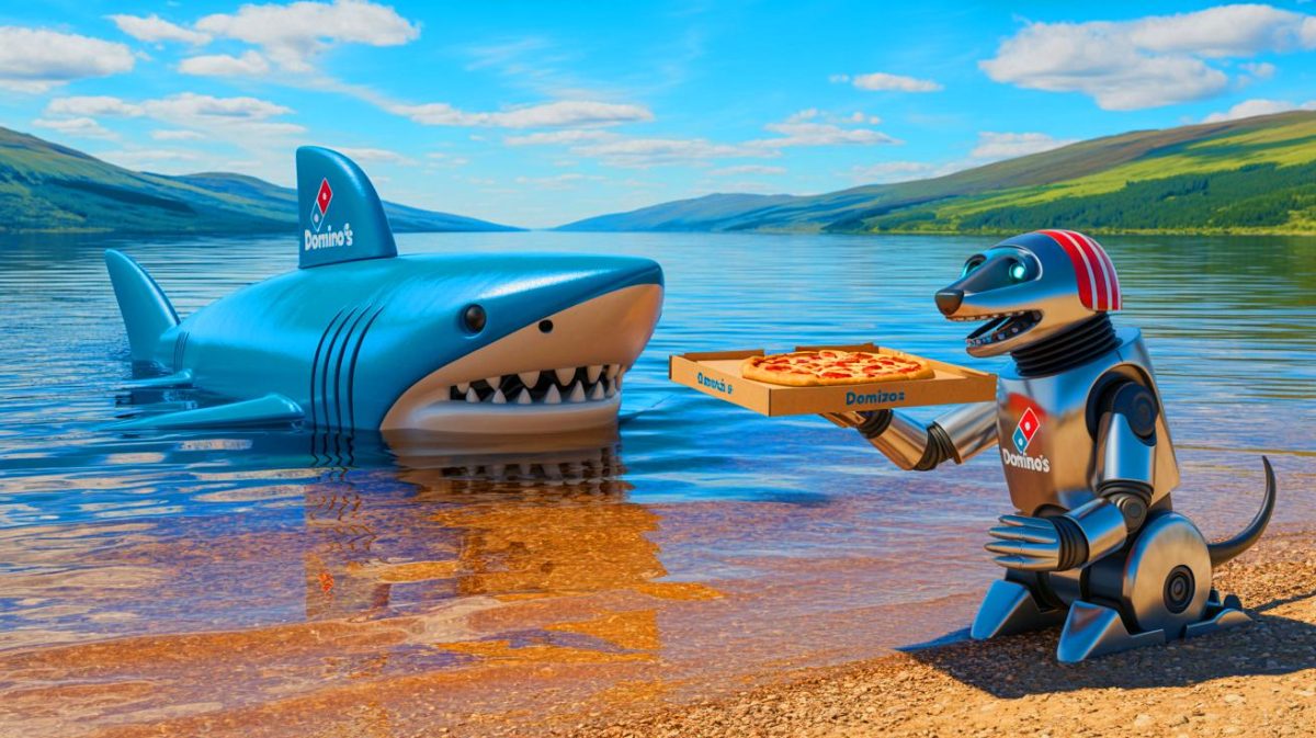 Domino’s Faces Backlash as “This Idea Outrages Many”: Underwater and Robotic Deliveries Cause Global Stir Illustration of Domino's innovative delivery methods using a submarine and robotic dogs.