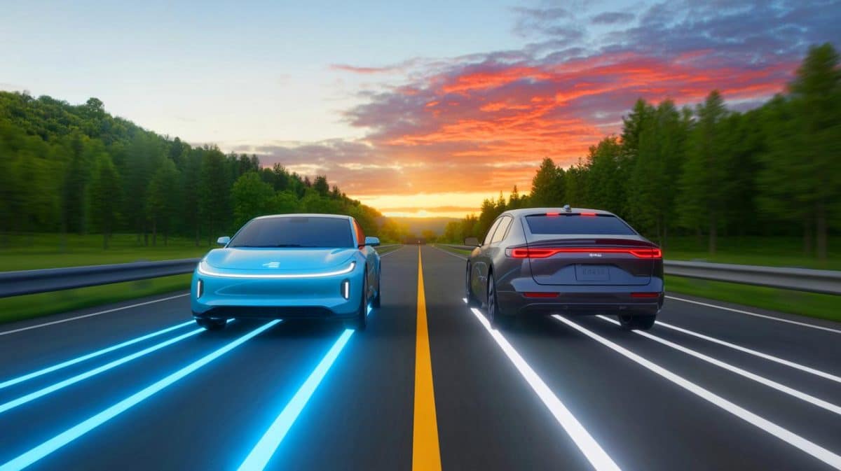 Illustration of the contrasting longevity and turnover rates of electric and traditional vehicles in the U.S. automotive market.