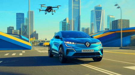 Illustration of Renault's strategic pivot involving electric vehicles and military innovation initiatives.