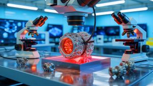 Illustration of a new titanium alloy optimized for 3D printing revolutionizing aerospace and healthcare industries.