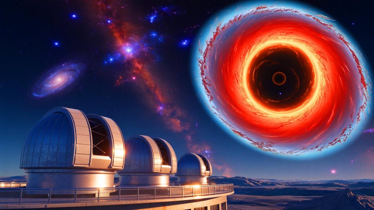 Illustration of the integration of artificial intelligence and advanced technology in the study of black holes.
