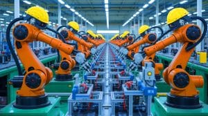 Illustration of China's rapid advancement in industrial automation through extensive robot installations.