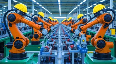 Illustration of China's rapid advancement in industrial automation through extensive robot installations.