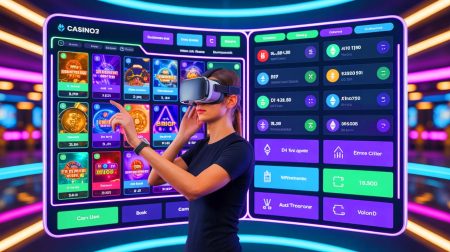 Illustration of the digital transformation in online casinos integrating immersive technologies and cryptocurrencies.