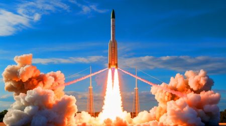 Illustration of a Minuteman III missile test launch demonstrating U.S. nuclear deterrence capabilities.