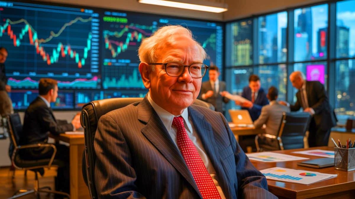 Warren Buffett Reveals Secret That Shatters Wall Street: How To Transform Pennies Into Millions Overnight Illustration of Warren Buffett emphasizing the importance of trustworthy business partnerships and personal values.