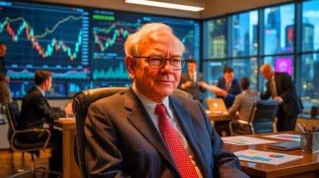Illustration of Warren Buffett emphasizing the importance of trustworthy business partnerships and personal values.